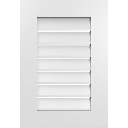 Ekena Millwork Vertical Surface Mount PVC Gable Vent: Functional, w/ 3-1/2"W x 1"P Standard Frame, 18"W x 26"H GVPVE18X2601SF